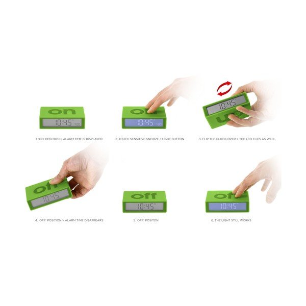 Překlápěcí budík Flip, korálový-image-2