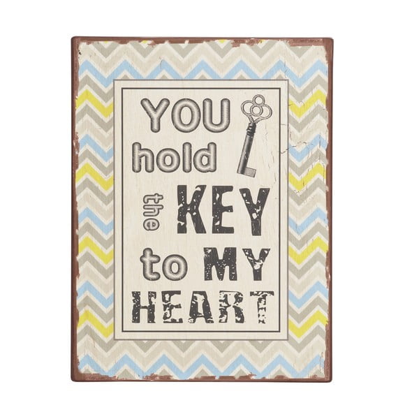 Cedule You hold the key to my heart, 35x26 cm