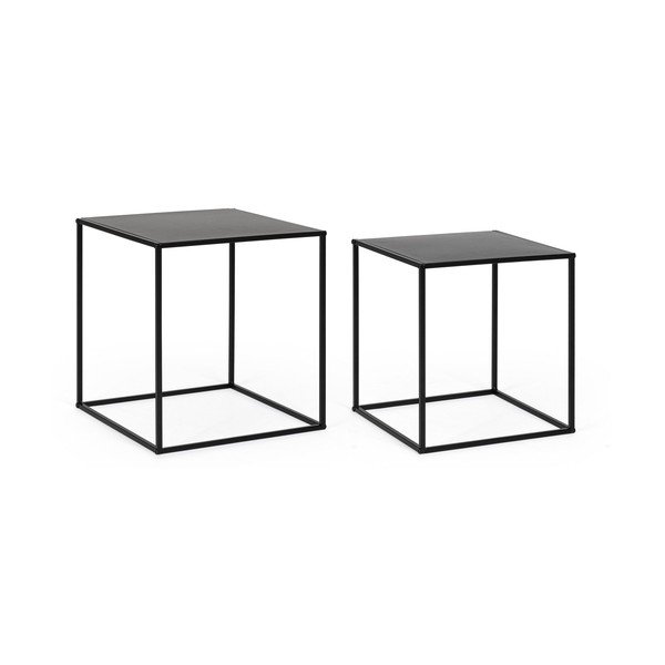 Черни метални масички за кафе в комплект 2 бр. 38x38 cm Alrik – Yes Everyday-image-3