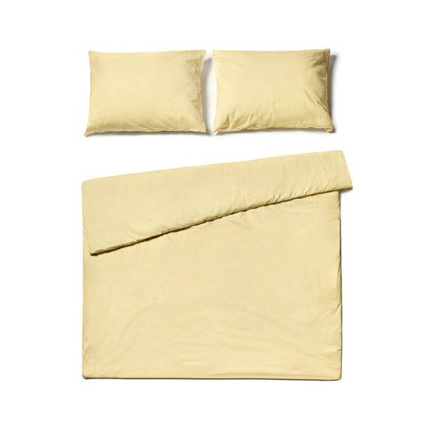 Ванилово жълто памучно спално бельо за двойно легло , 160 x 200 cm - Bonami Selection