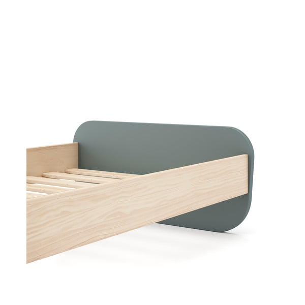 Сиво-зелено детско легло от декор от бор с включена подматрачна рамка 90x190 cm Esteban – Marckeric-image-4