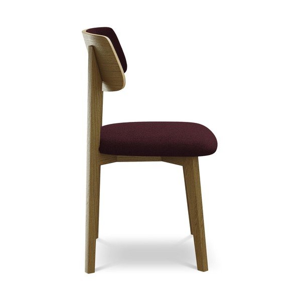 Бордо трапезен стол от масивна дървесина Niu – Makamii-image-2