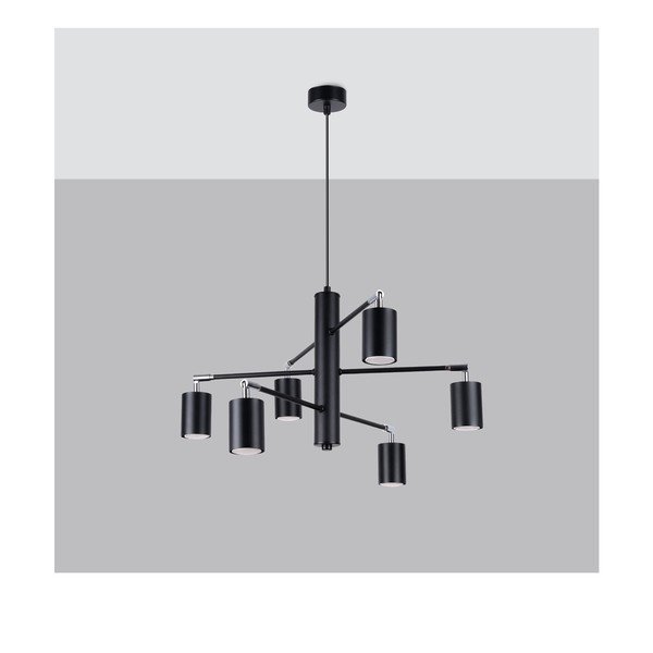 Черно метално висящо осветително тяло Virta – Sollux-image-3