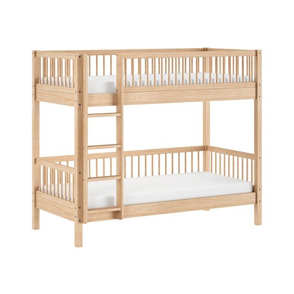 Детско двуетажно легло от масивен бук с включена подматрачна рамка в естествен цвят 90x200 cm Forrest – Vipack