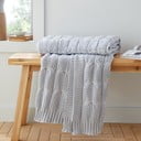 Сиво плетено одеяло 130x170 cm Chunky Marl Knit – Catherine Lansfield