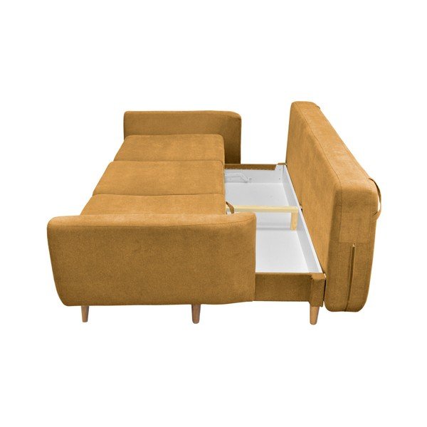 Hořčicově žlutá rozkládací pohovka pro tři Cosmopolitan design Barcelona-image-4