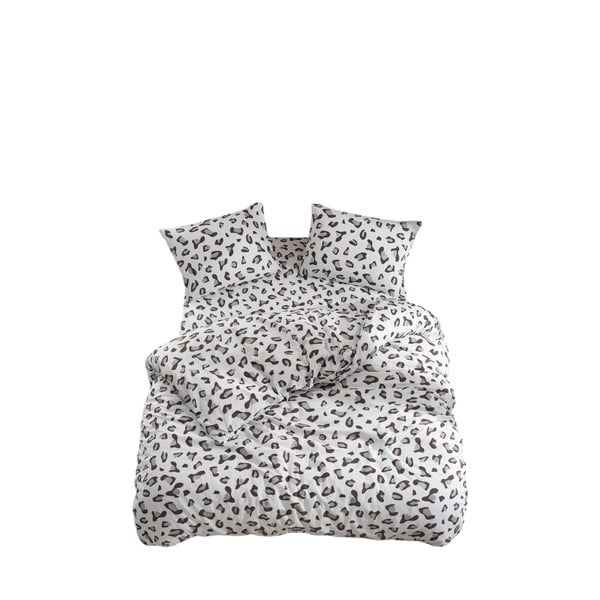 Бяло-сиво единично удължено спално бельо с включен долен чаршаф 3 части 160x220 cm Modern – Mila Home