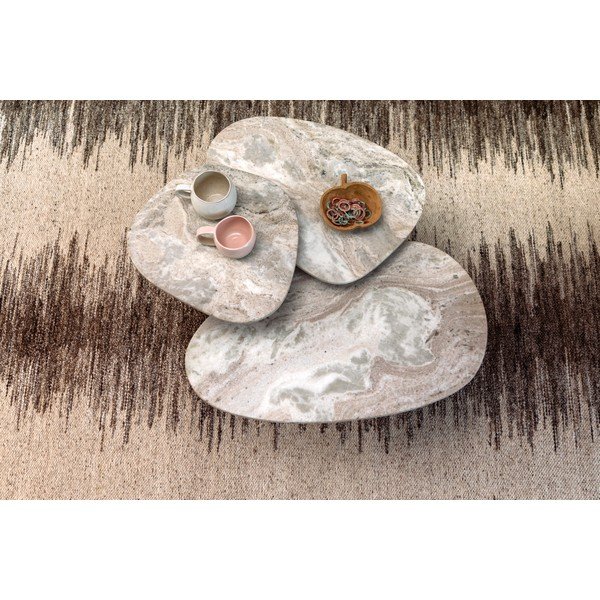 Кафяви/бежови масички за кафе в комплект 3 бр. с мраморна плоча 41x73 cm Suki – Dutchbone-image-3