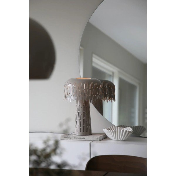 Сиво-бежова настолна лампа с метален абажур (височина 38 cm) Verbera – Markslöjd-image-1