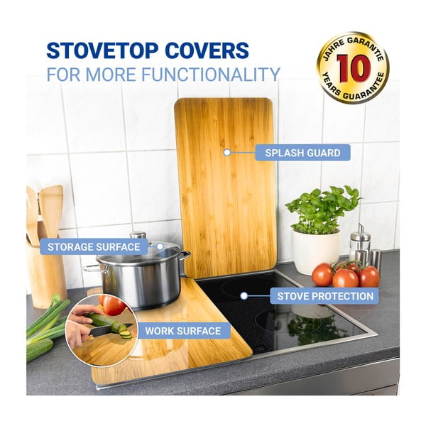 Капаци за печка 2 бр. от закалено стъкло 52x30 cm Wooden – Maximex-image-4