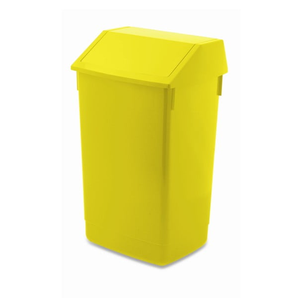 Жълт кош за отпадъци с капак на панти , 41 x 33,5 x 68 cm - Addis