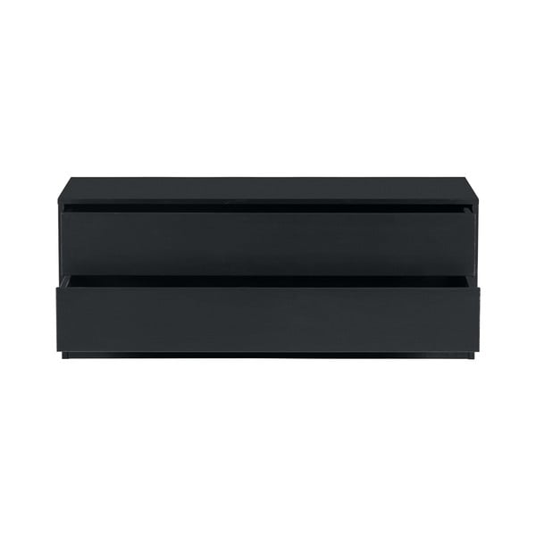 Черна модулна телевизионна масичка от борова дървесина 100x40 cm Finca - WOOOD-image-2