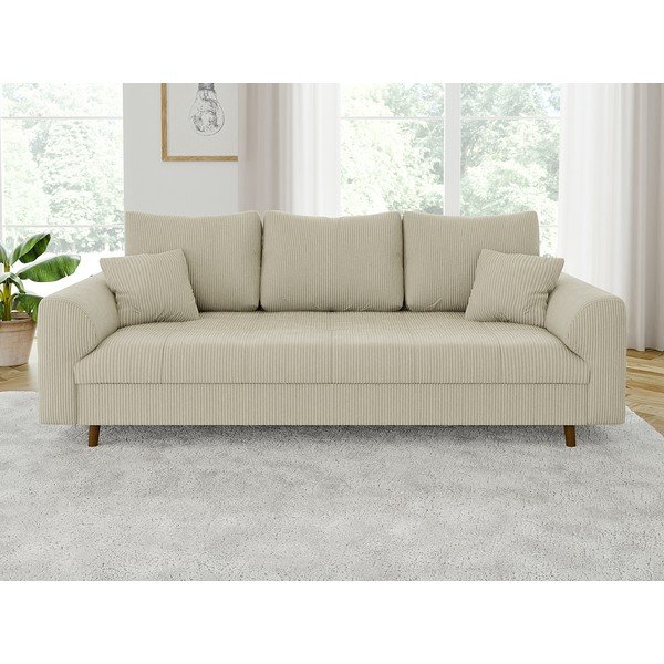 Бежов диван от рипсено кадифе 210 cm Ariella – Ropez-image-1