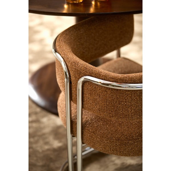 Светлокафяв тапициран трапезен стол с подлакътници Adante – Light & Living-image-1