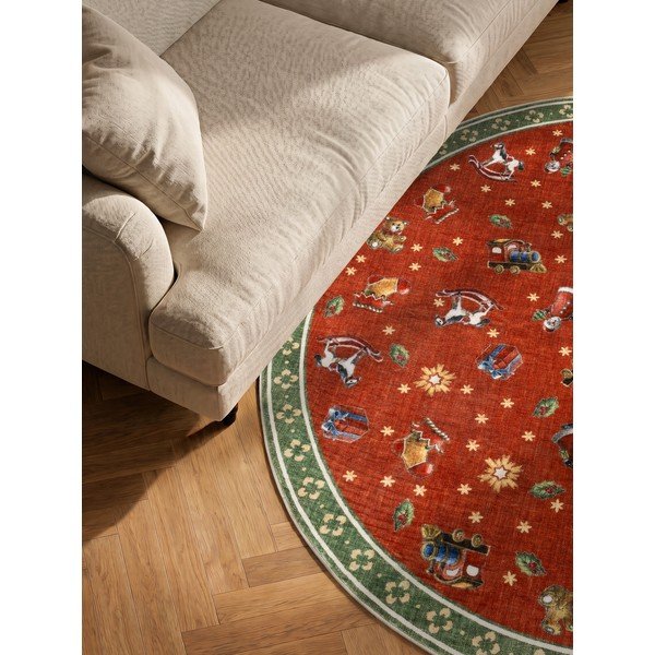 Червен /зелен кръгъл килим с коледен мотив ø 200 cm Toy's Delight Nostalgic Noel Red Green – Villeroy&Boch-image-3