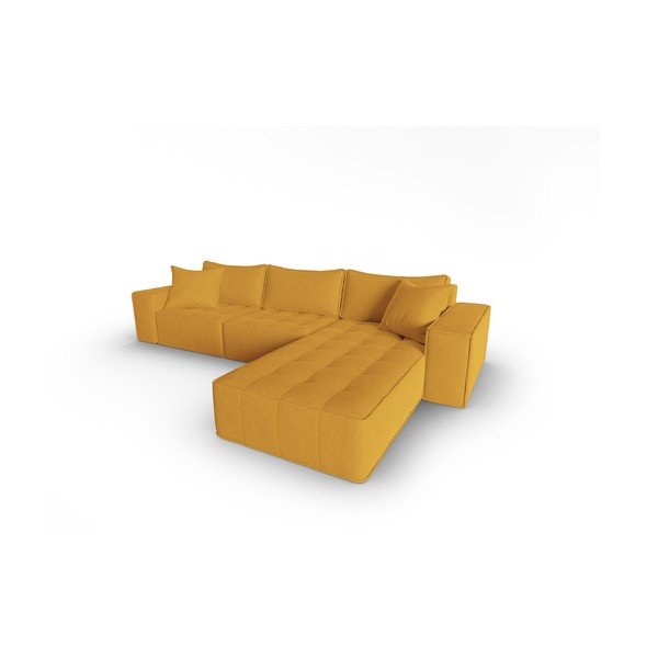 Жълт ъглов диван (десен ъгъл) Mike - Micadoni Home-image-3