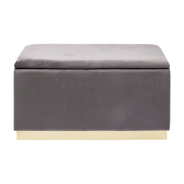 Кафяво-сива кадифена пейка с място за съхранение Cherry - Kare Design