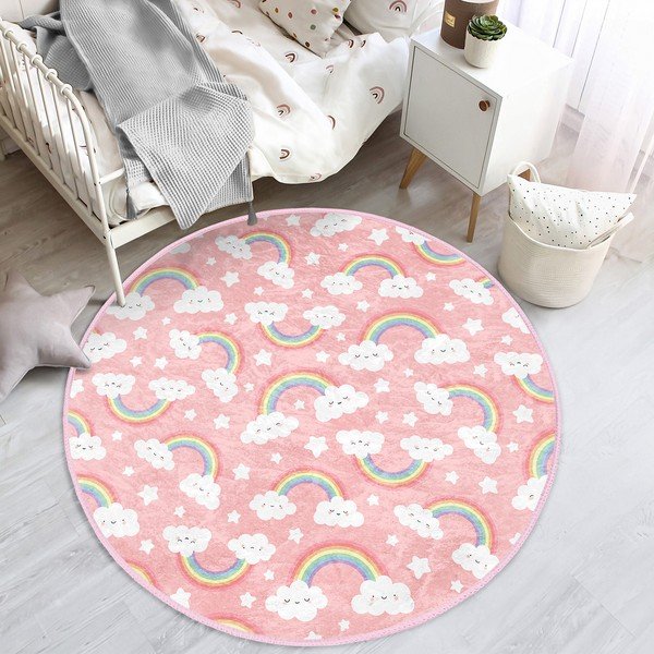Розов детски килим ø 120 cm Comfort - Mila Home-image-1