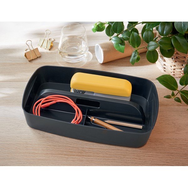 Черен пластмасов органайзер за канцеларски материали/чекмеджета MyBox - Leitz-image-2