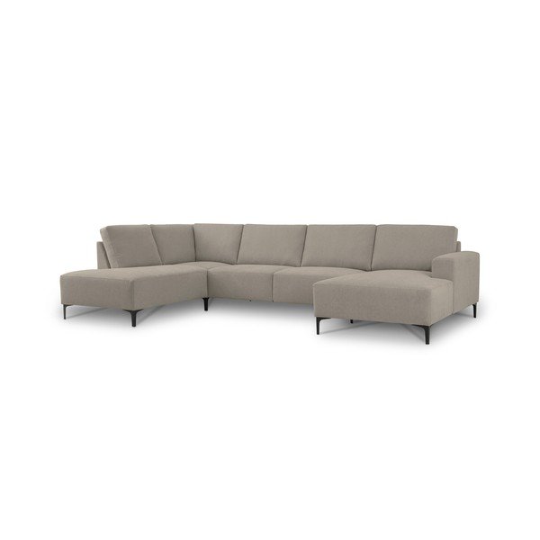 Светлокафяв шенилов ъглов диван (ляв ъгъл/U форма) Fabian – Scandic-image-2
