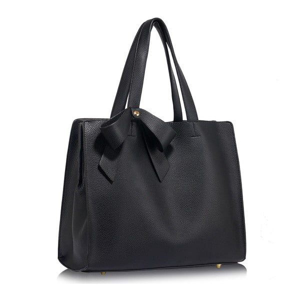 Černá kabelka z eko kůže L&S Bags Bowtie
