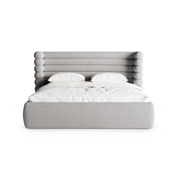 Сиво тапицирано двойно легло с място за съхранение и включена подматрачна рамка 160x200 cm Mount – Micadoni -image-4