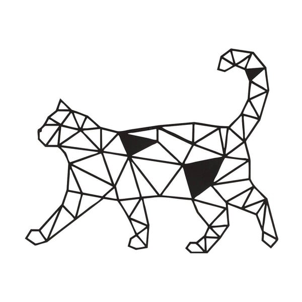 Černá nástěnná kovová dekorace Wall Decor Cat