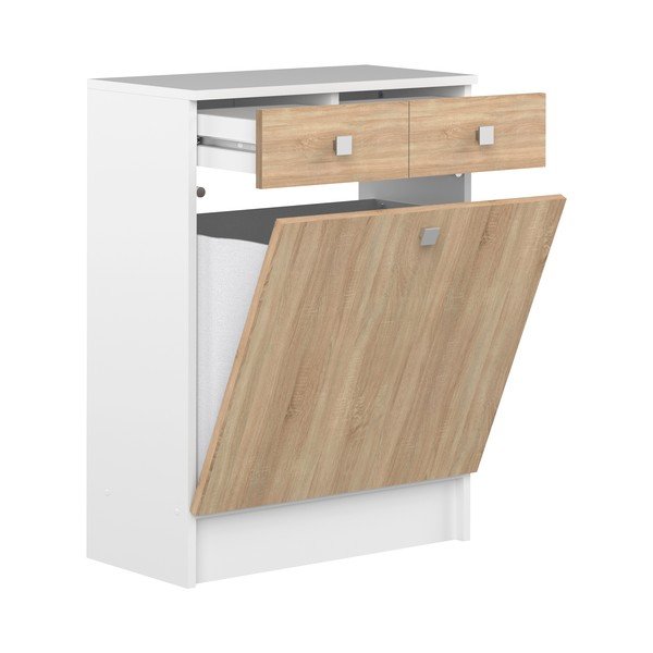 Бял нисък шкаф за баня в дъб 60x82 cm Combi - TemaHome-image-4