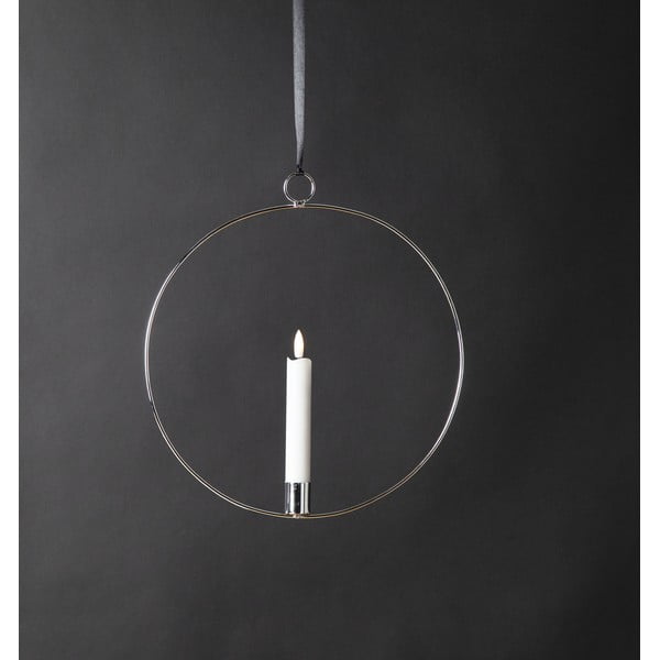 Светлинна декорация в сребристо Flamme Ring – Star Trading-image-1