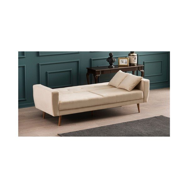 Кремав разтегателен диван Vivalde - Balcab Home-image-3