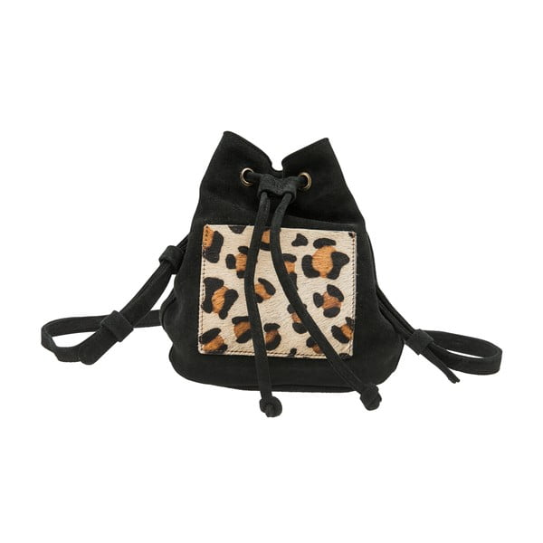 Černý semišový batoh O My Bag Leopard