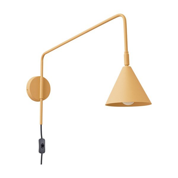 Жълта стенна лампа за контакт ø 14 cm Zylo – Sollux