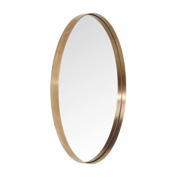 Кръгло огледало с рамка в меден цвят Round Curve, ⌀ 100 cm - Kare Design-image-1