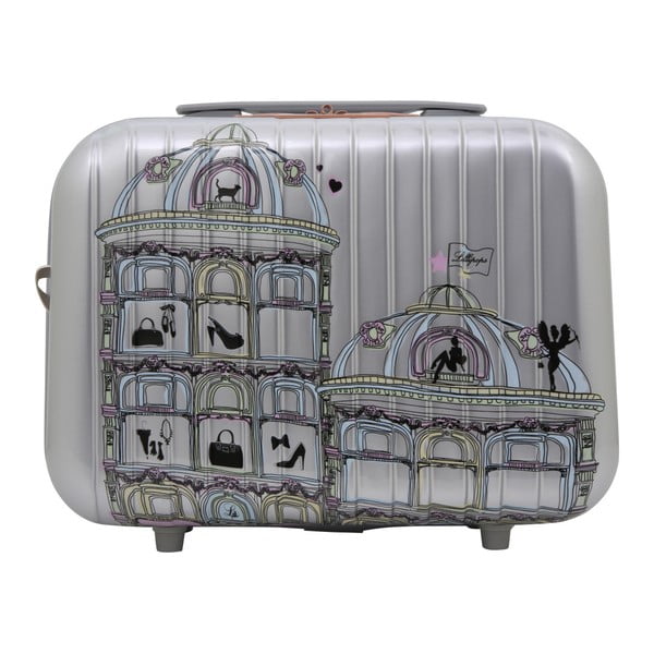 Příruční kufr ve stříbrné barvě LULU CASTAGNETTE Town, 17 l