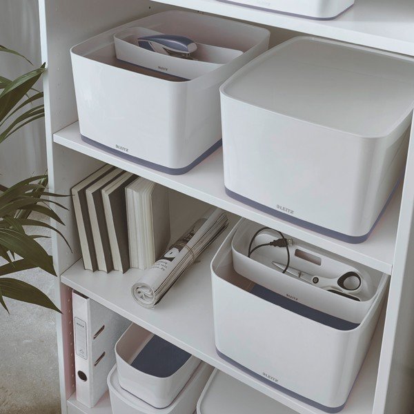 Бяла кутия за съхранение с капак Office, обем 18 л MyBox - Leitz-image-1