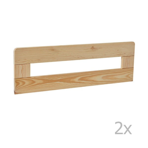Комплект от 2 кафяви дървени прегради за детско легло , 160 x 70 cm Simple - Pinio