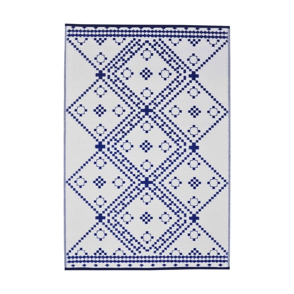 Синьо-бял килим на открито Амбър, 120 x 180 cm - Green Decore-image-2
