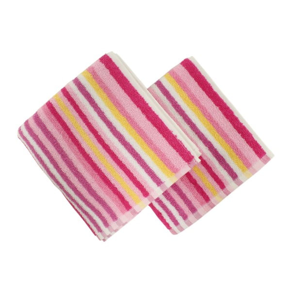 Sada 2 růžových ručníků Cizgi, 40 x 80 cm