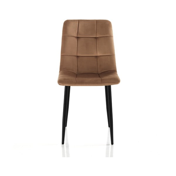 Светлокафяви кадифени трапезни столове в комплект от 2 броя Faffy - Tomasucci