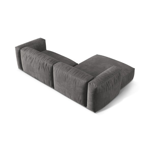 Сив кадифен модулен ъглов диван (ляв ъгъл) Martina – Micadoni -image-3