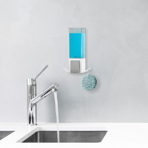 Бял диспенсър за сапун, монтиран на стена, 500 ml - Compactor-image-1