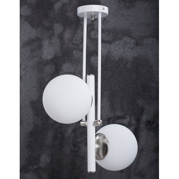 Висяща лампа със стъклен абажур в сребристо-бяло ø 15 cm Libra - Squid Lighting-image-3