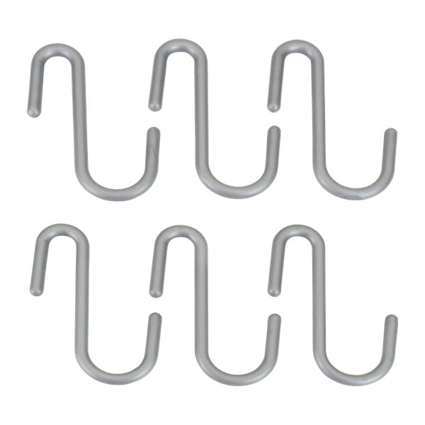 Висящи пластмасови комплект куки 6 бр. в сребрист цвят City – Metaltex-image-1