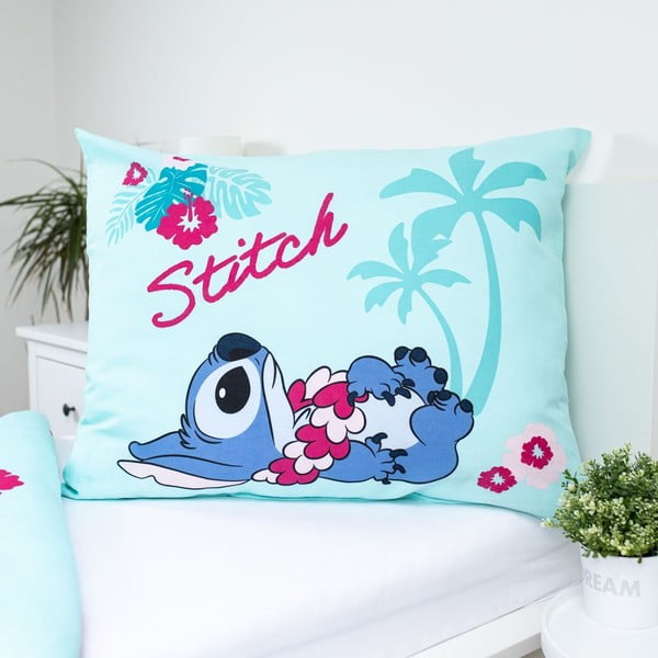 Синьо  единично  памучно детско спално бельо 140x200 cm Lilo a Stitch "Hawaii"  – Jerry Fabrics-image-3