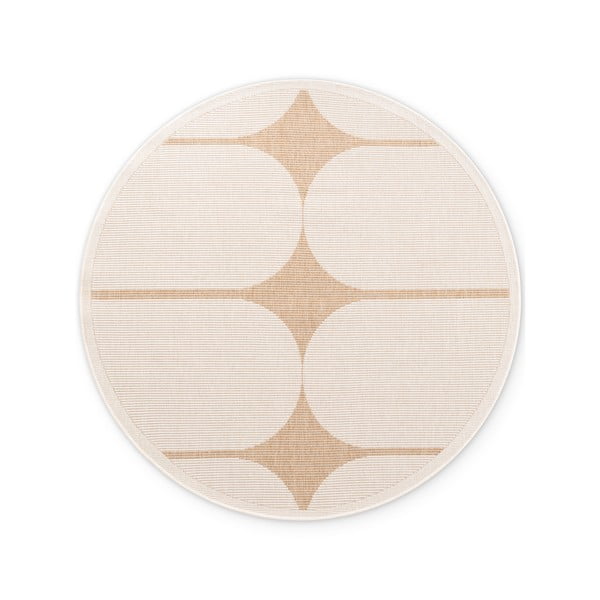 Кръгъл килим за открито и закрито в цвят слонова кост и бежово ø 160 cm Duet Bowen – NORTHRUGS