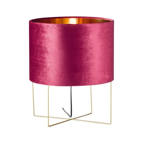 Лилава настолна лампа с текстилен абажур (височина 43 cm) Aura – Fischer & Honsel
