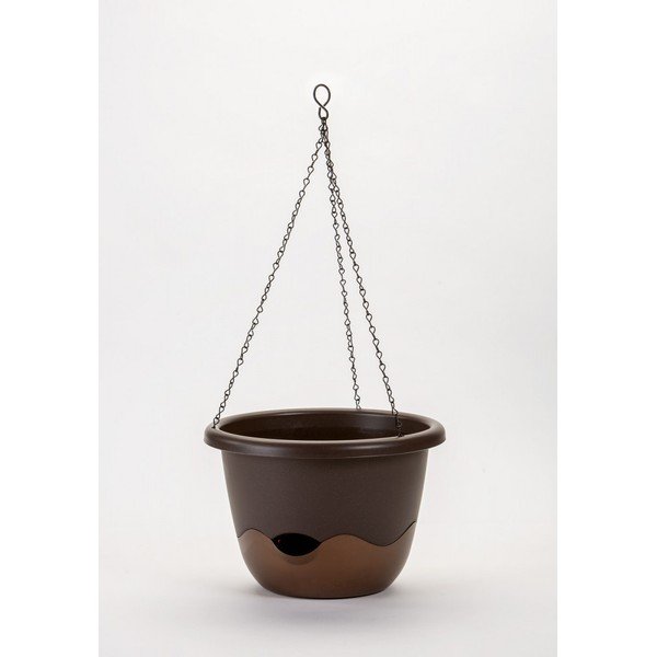 Сиво-кафява самонапояваща се висяща саксия Mareta, дължина 25 cm - Plastia-image-1