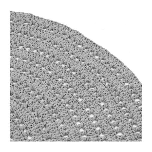 Плетено сиво кръгло памучно килимче, ⌀ 150 cm - LABEL51-image-2