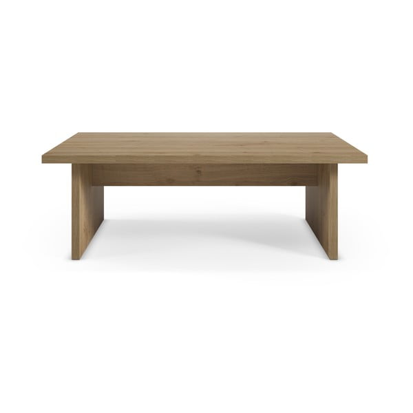 Масичка за кафе с дъбов плот в естествен цвят 70x120 cm Loana – Marckeric-image-3