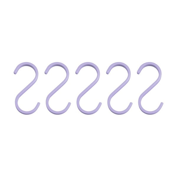 Лилави висящи метални куки в комплект от 5 бр. Hang-it – Mette Ditmer Denmark